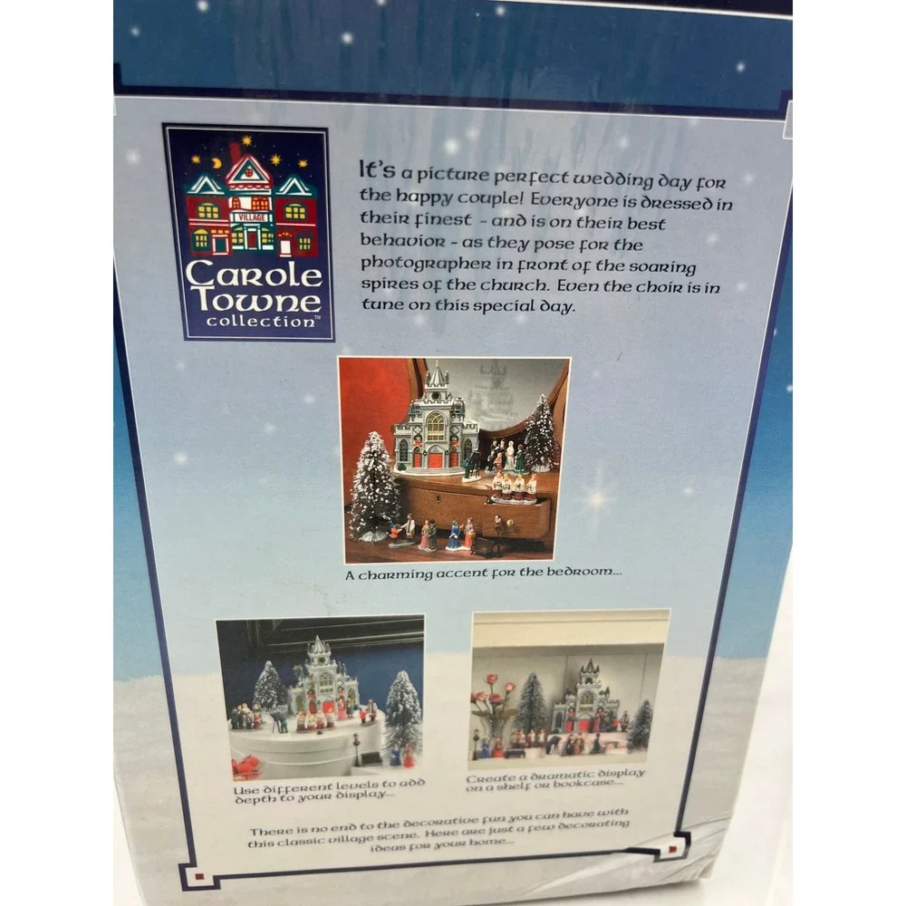 Lemax Carole Towne St John Church Wedding Set 2001 Christmas Village Lit Boxed